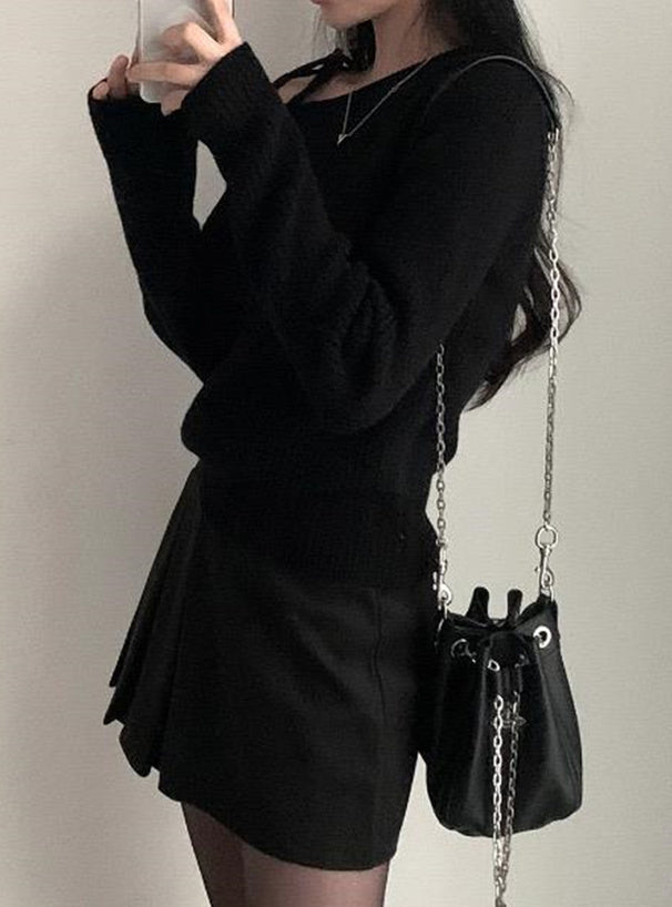 <預訂> 單肩羅紋針織上衣｜五色入