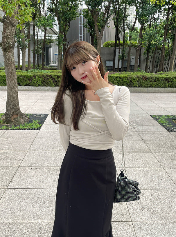 <預訂> JP 多向交叉設計長袖上衣｜三色入