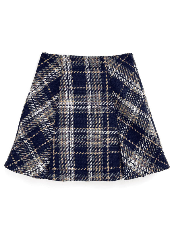 <預訂> JP 花呢格紋半身A字短裙(含打底)