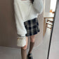 <預訂> JP 花呢格紋半身A字短裙(含打底)