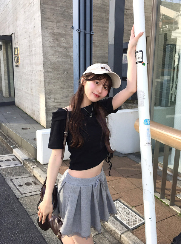 <預訂> JP 露肩寬鬆毛圈布上衣｜六色入