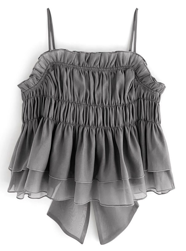 <預訂> JP 背面綁帶背心馬甲 + 羅紋針織上衣套裝｜兩色入