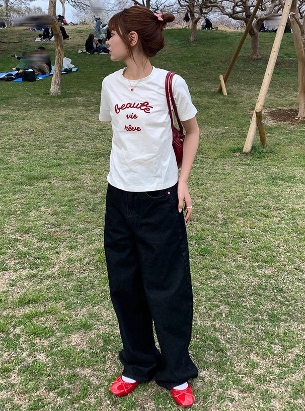 <預訂> JP 復古刺繡logo Tee｜三色入