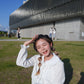 <現貨> comeback♡ 自家製 荷葉領花花手袖開胸雪紡長袖上衣/薄外套