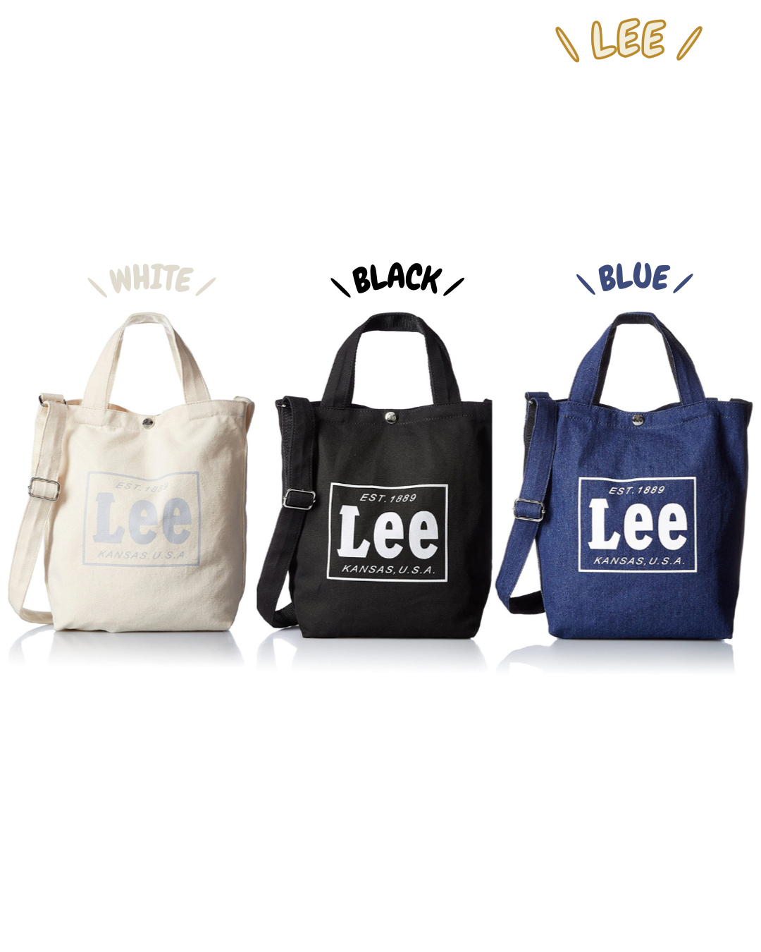 日版 Lee Two Way Tote Bag | 三色入