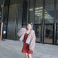 <預訂> JP 摸上手超舒服！皮草毛毛反領束袖厚外套｜兩色入
