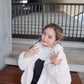 <預訂> JP 摸上手超舒服！皮草毛毛反領束袖厚外套｜兩色入