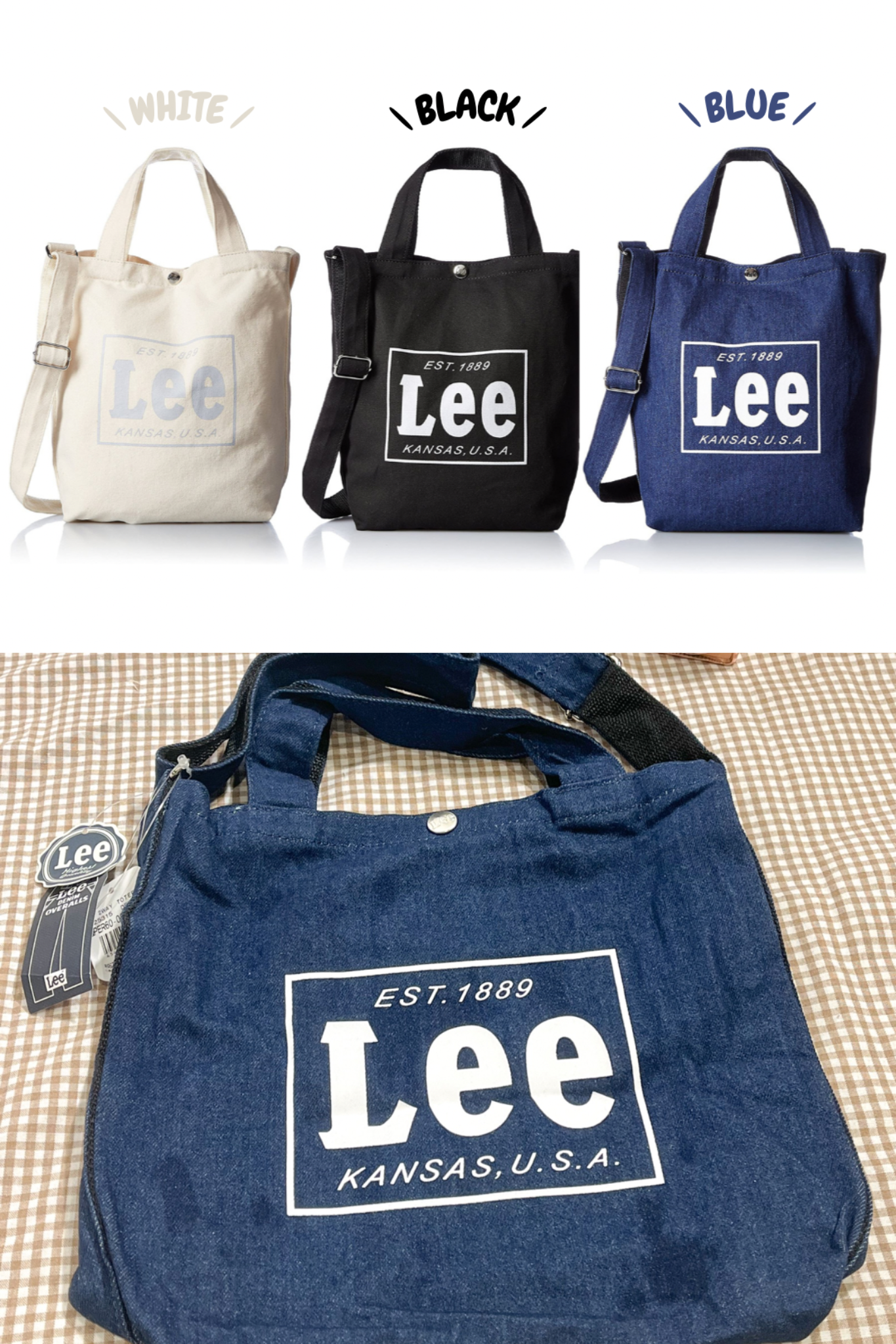 日版 Lee Two Way Tote Bag | 三色入
