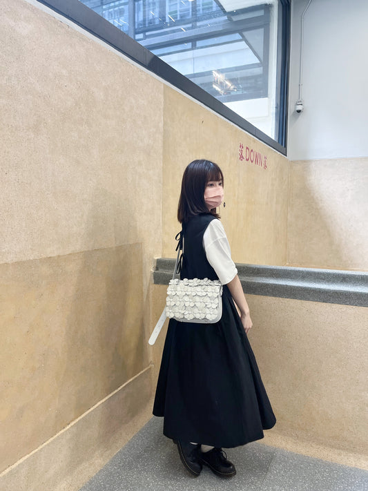MM 不易皺！垂吊感棉質背心綁帶連身長裙